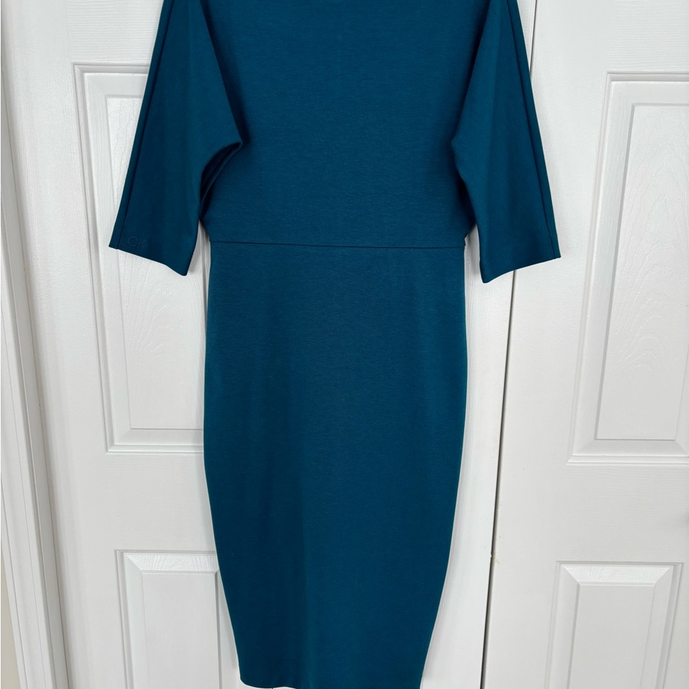 Calvin Klein Collection Teal 3/4 Sleeve Dress